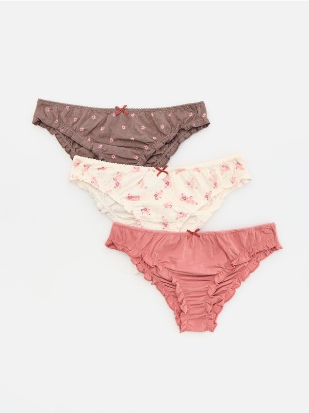 Reserved - Majtki figi 3 pack - brązowy