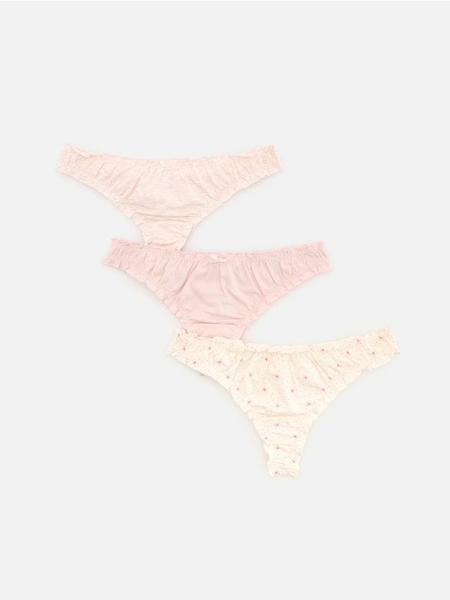 Reserved - Majtki stringi 3 pack - pastelowy róż