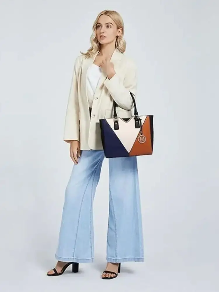 Miss Lulu torebka damska torba na ramię w kształcie litery V Shopper zdejmowana pasek na ramię syntetyczna skóra