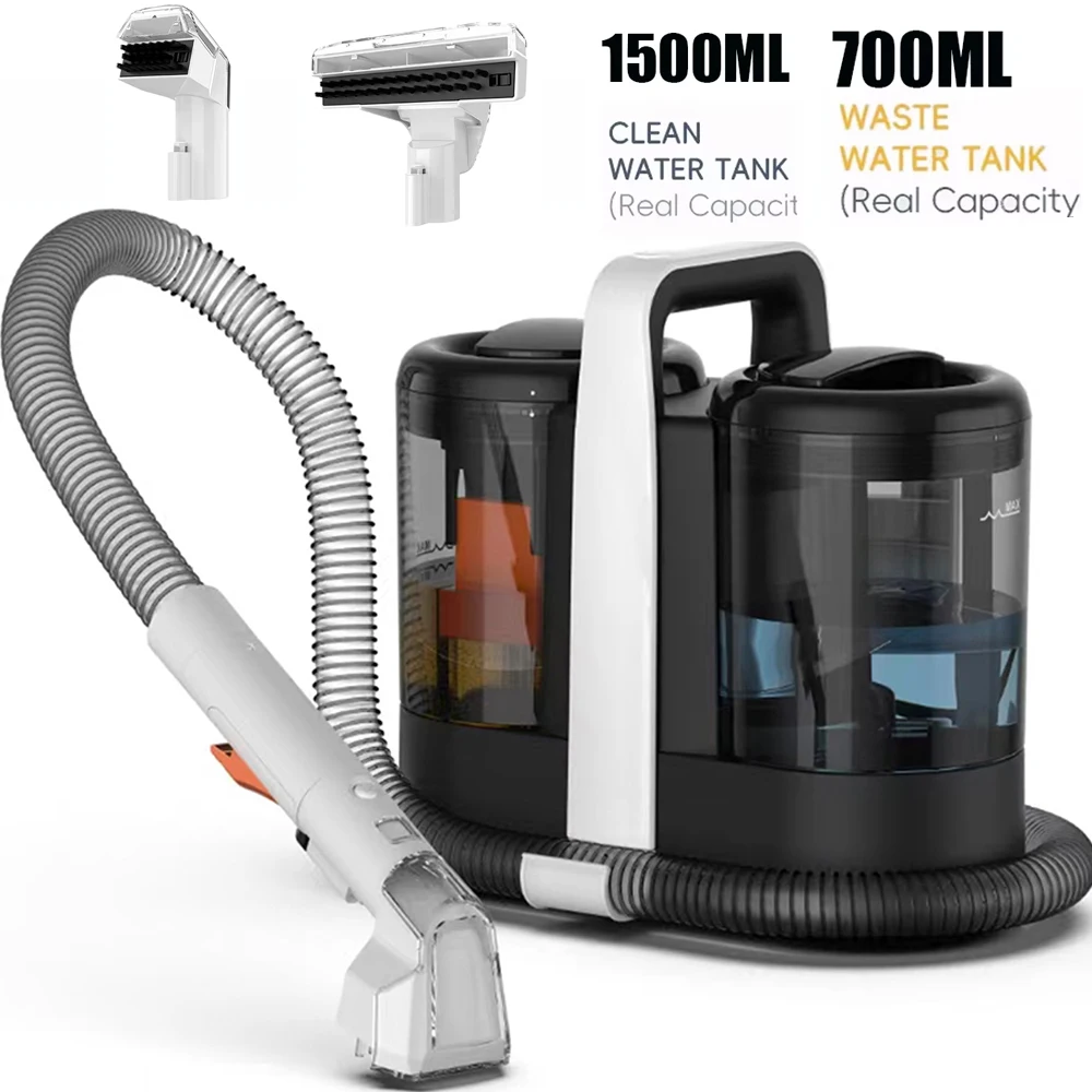 Odkurzacz punktowy 750/600/1650W 15/17KPa do czyszczenia tapicerki, ręczny, do dywanów i tkanin, urządzenie do głębokiego czyszczenia kanap, schodów, foteli samochodowych.
