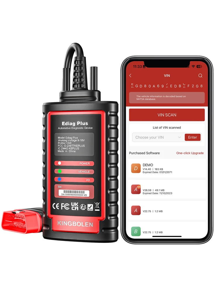 KINGBOLEN Ediag Plus Skaner OBD2 Thinkdiag 2 CAN FD Diagnostyka Samochodowa Wszystkich Systemów 15 Funkcji Resetowych Testy Aktywne Kodowanie ECU 1 Rok Darmowego Użytkowania