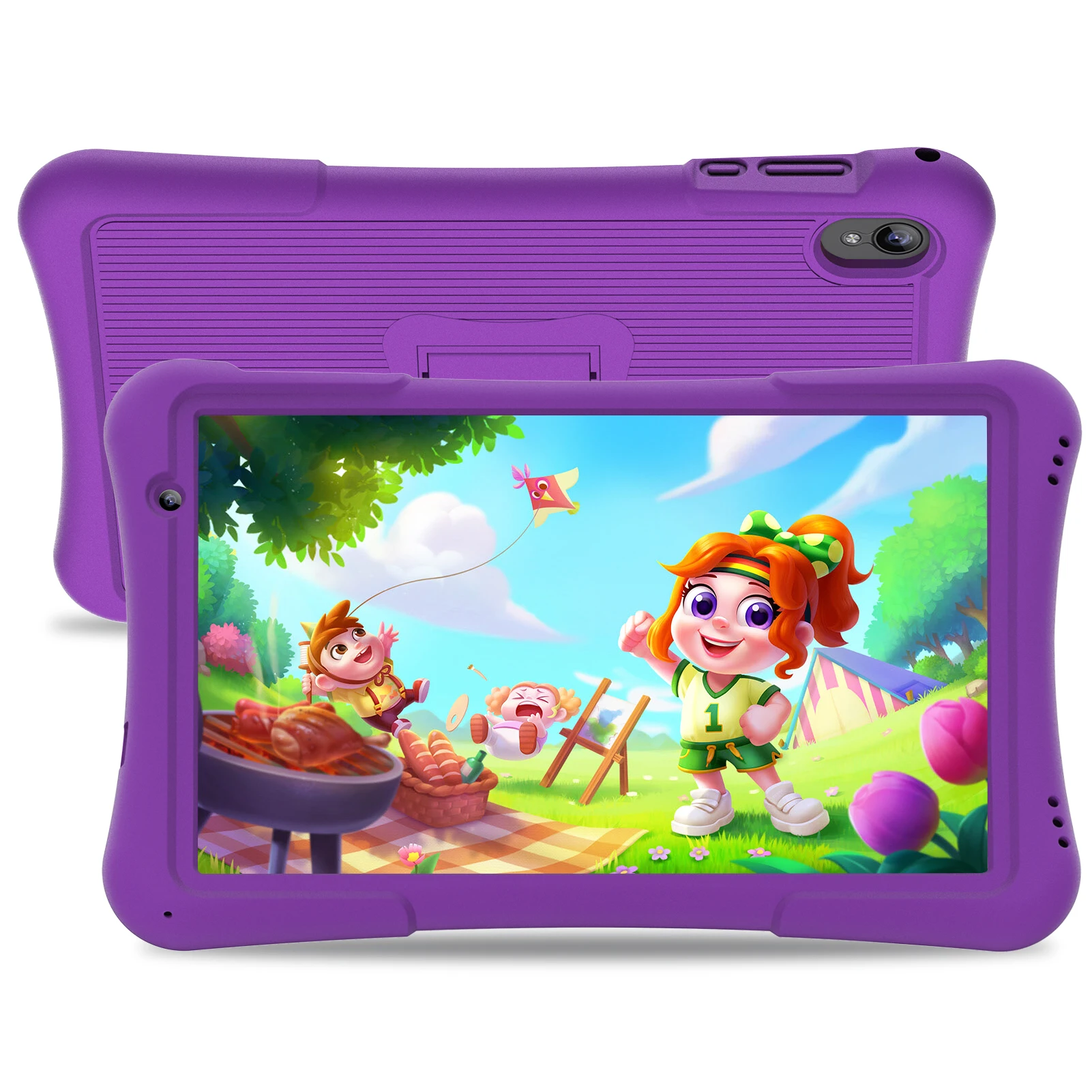 PRITOM 10-calowy tablet dla dzieci z systemem Android, 4GB(2+2)+32GB, czterordzeniowy procesor, 6000 mAh, WiFi 6, podwójna kamera, Bluetooth, tablet dla maluchów