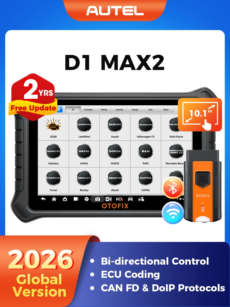 OTOFIX D1 Max2 Samochodowy Skaner Diagnostyczny Dwukierunkowy Skaner Diagnostyczny Kodowanie ECU DoIP & CANFD 2 Lata Aktualizacji Ulepszony w Comparacji z D1 MAX