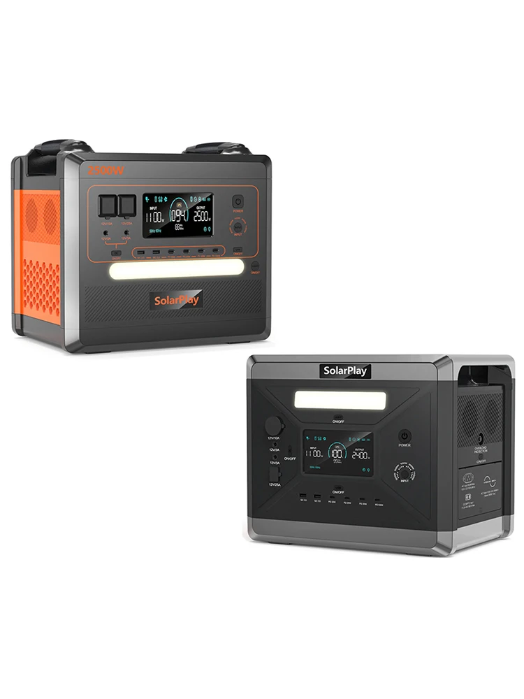SOLARPLAY Q2501 Q2402M Przenośna elektrownia 2160WH 2304WH Bateria LiFePO4 z generatorem słonecznym 2400W/2500W (czapka 4800W)