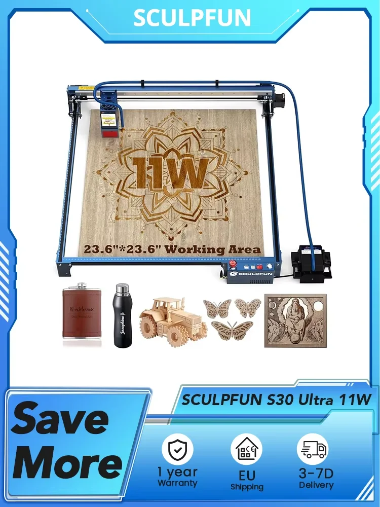 SCULPFUN S9 5.5W Grawerka laserowa 0.06mm Ultra-cienki skompresowany punkt, laser diodowy, 0.08mm Wysoka precyzja, obszar grawerowania 410*420mm