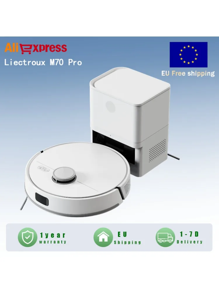 Liectroux M70 Pro LDS Robot Odkurzacz Bezszczotkowy Silnik Inteligentne Mapowanie 6500Pa Ssanie Inteligentny Odkurzacz i Mop Dwufunkcyjny do Domu