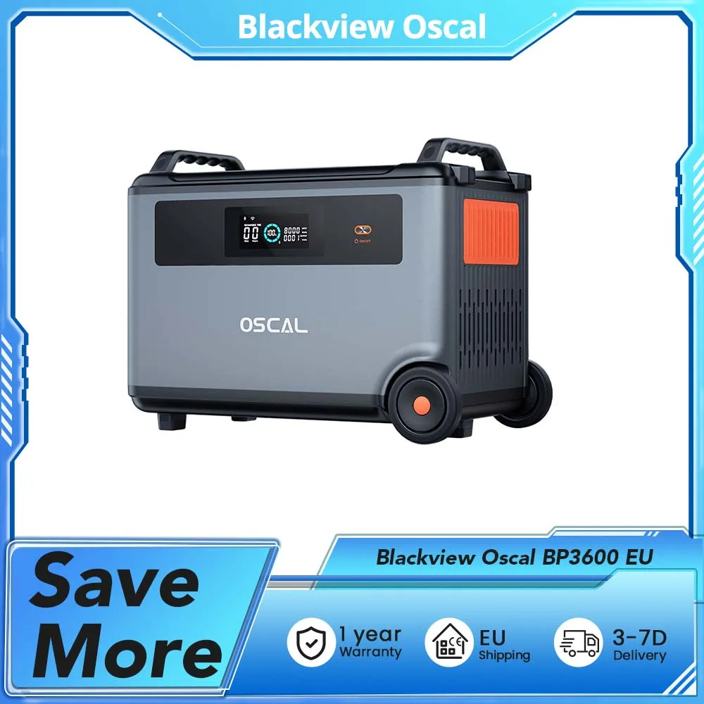 Blackview Oscal BP3600 3600Wh Dodatkowy akumulator do PowerMax 3600 - wtyczka EU, szary, 37,7 kg, 59x35x44,1 cm