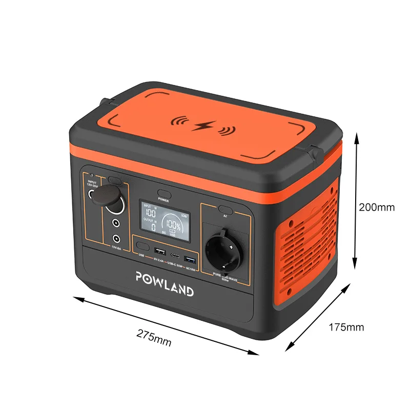 POWLAND 800W Przenośna Stacja Zasilania Generator Solarny Podróże Kemping RV Gniazda AC MPPT Stacja Zasilania Solarnego Typ-C USB-C Zewnętrzna Awaryjna LED SOS