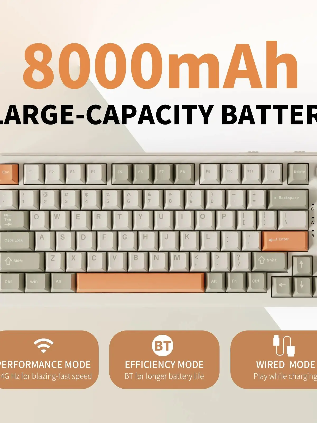 Ajazz AK820 MAX PLUS Mechaniczna klawiatura gamingowa z kolorowym ekranem TFT, baterią 8000mAh i klawiszami z możliwością wymiany podczas pracy (hot-swappable).