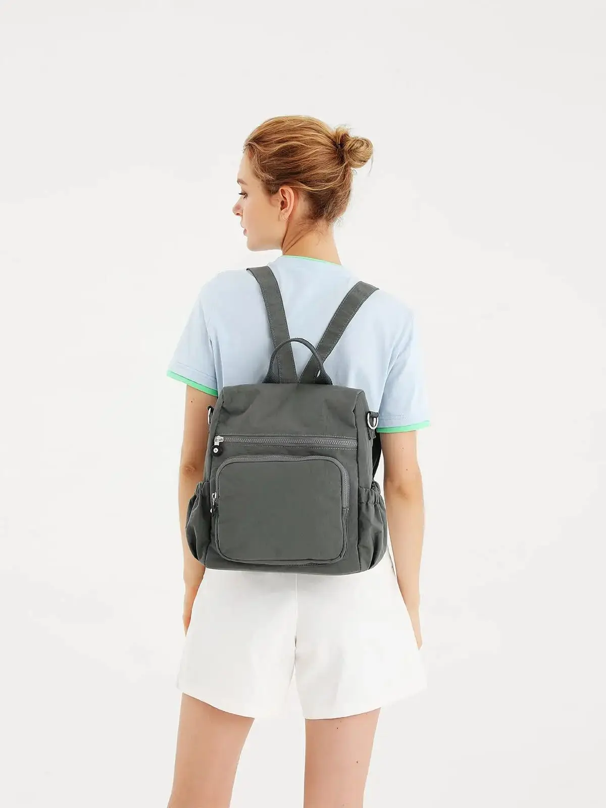 Damski plecak KONO nylonowa torba szkolna antykradzieżowy Vintage Casual Daypack do podróży i codziennej torby na ramię
