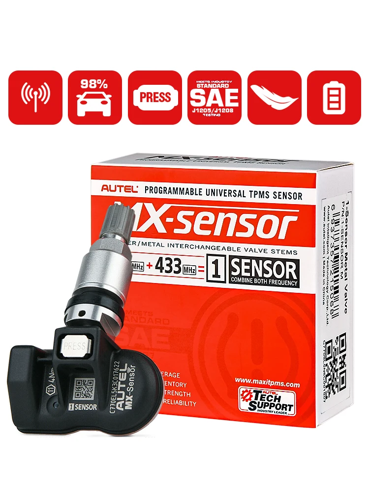 Autel TPMS MX Sensor 315MHz 433MHz Sensor 2w1 Clone-able Programming Sensors For TS501 TS508 Narzędzie samochodowe do monitorowania ciśnienia w oponach