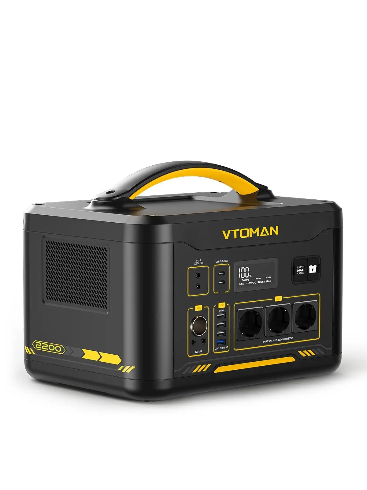 VTOMAN JUMP 2200 / JUMP 1800 Przenośna Stacja Zasilania 828/1548Wh Bateria LiFeP04 Generator Solarny do Domu, na Zewnątrz, na Kemping