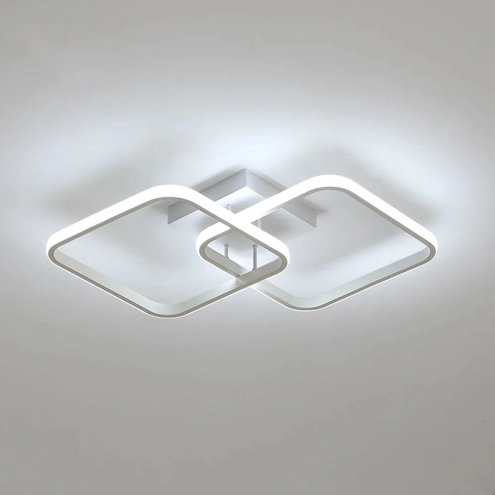Nowoczesna kwadratowa lampa sufitowa, żyrandole LED, akrylowa lampa sufitowa 42W do kuchni, jadalni, salonu, biura, 6500K