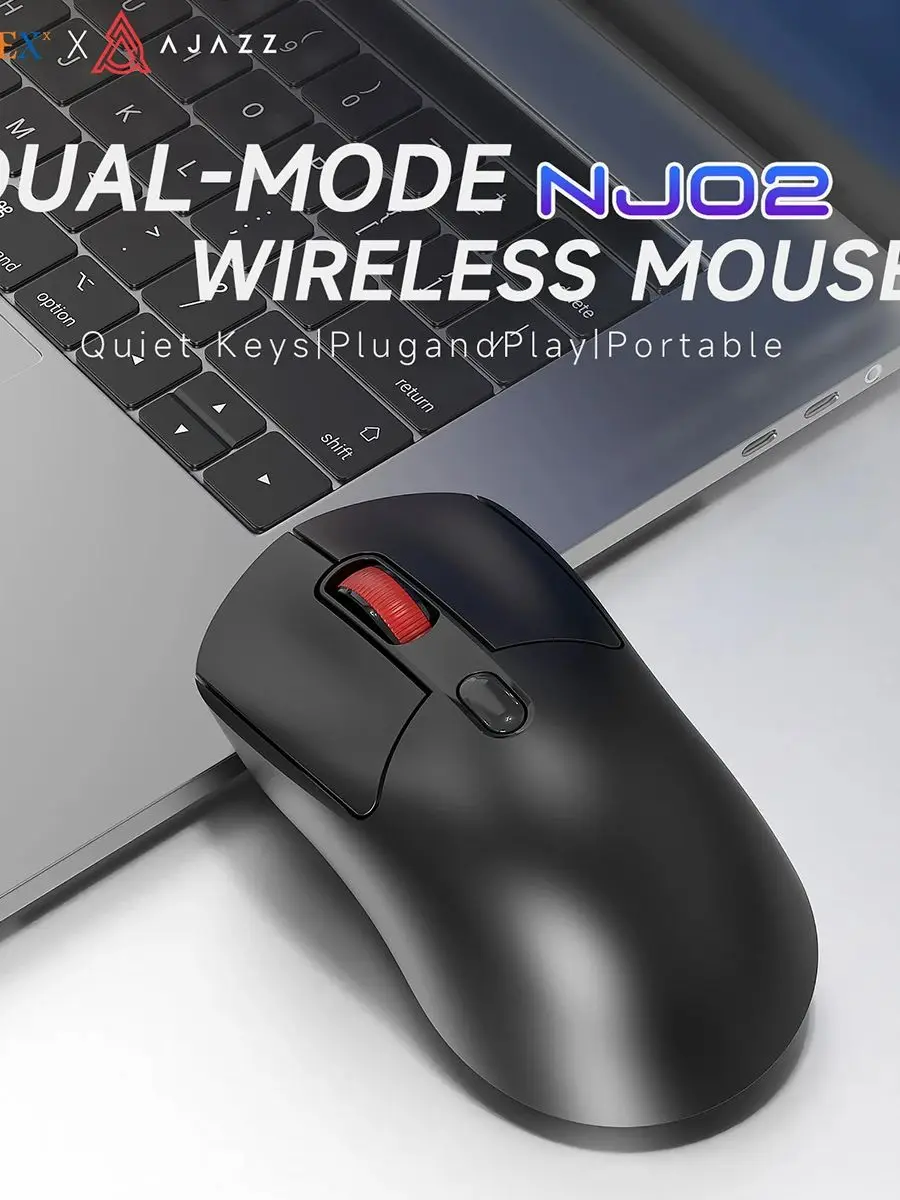 Bezprzewodowa mysz do gier AJAZZ NJ02, 2.4G/Bluetooth, rozdzielczość 800-1200-1600 DPI