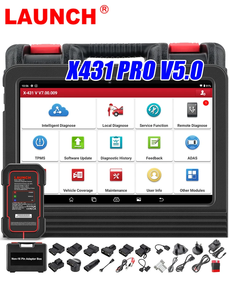 LAUNCH X431 Pro V5.0 Samochodowy Skaner Diagnostyczny OEM Bluetooth Dwukierunkowy Skaner OBD2 z CANFD & DOIP 38+ Funkcji