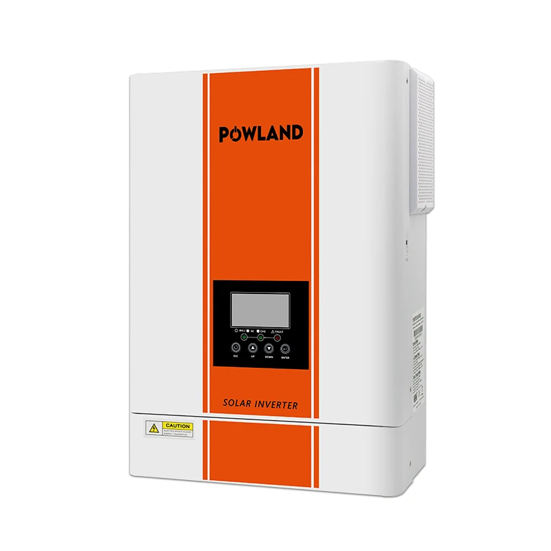 POWLAND 7000W Solarny Inwerter Hybrydowy z Funkcją Ładowania 48V 9000VA, Obsługa Akumulatorów 60V-500V, Czysta Sinusoida, 220VAC 120A, Kontroler Ładowania Solarnego MPPT