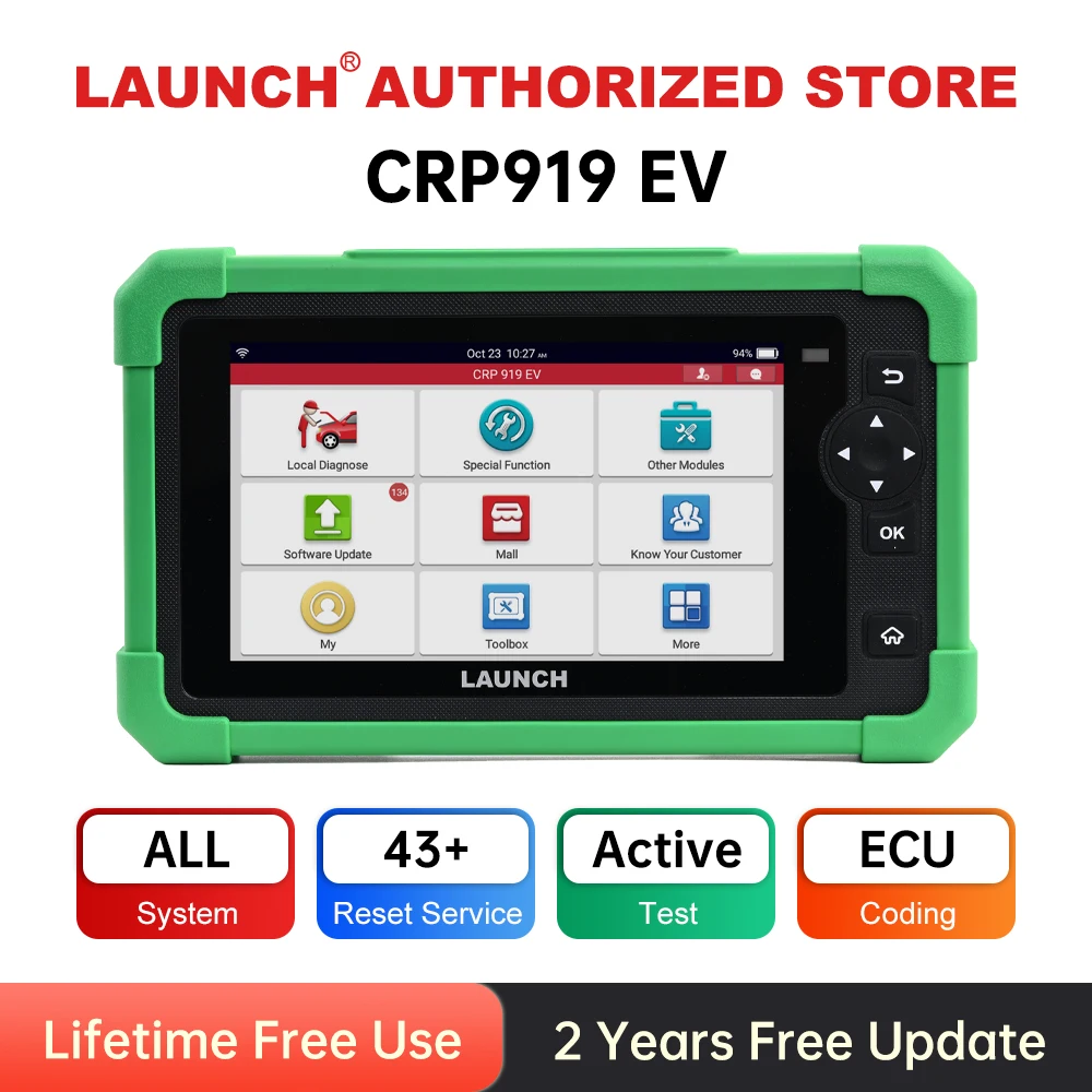 LAUNCH X431 CRP919 EV Narzędzia Diagnostyczne do Samochodów Nowej Energii CAN FD DOIP Skaner OBD Wszystkie Systemy 43+ Resetowanie Kodowanie ECU Dwukierunkowe
