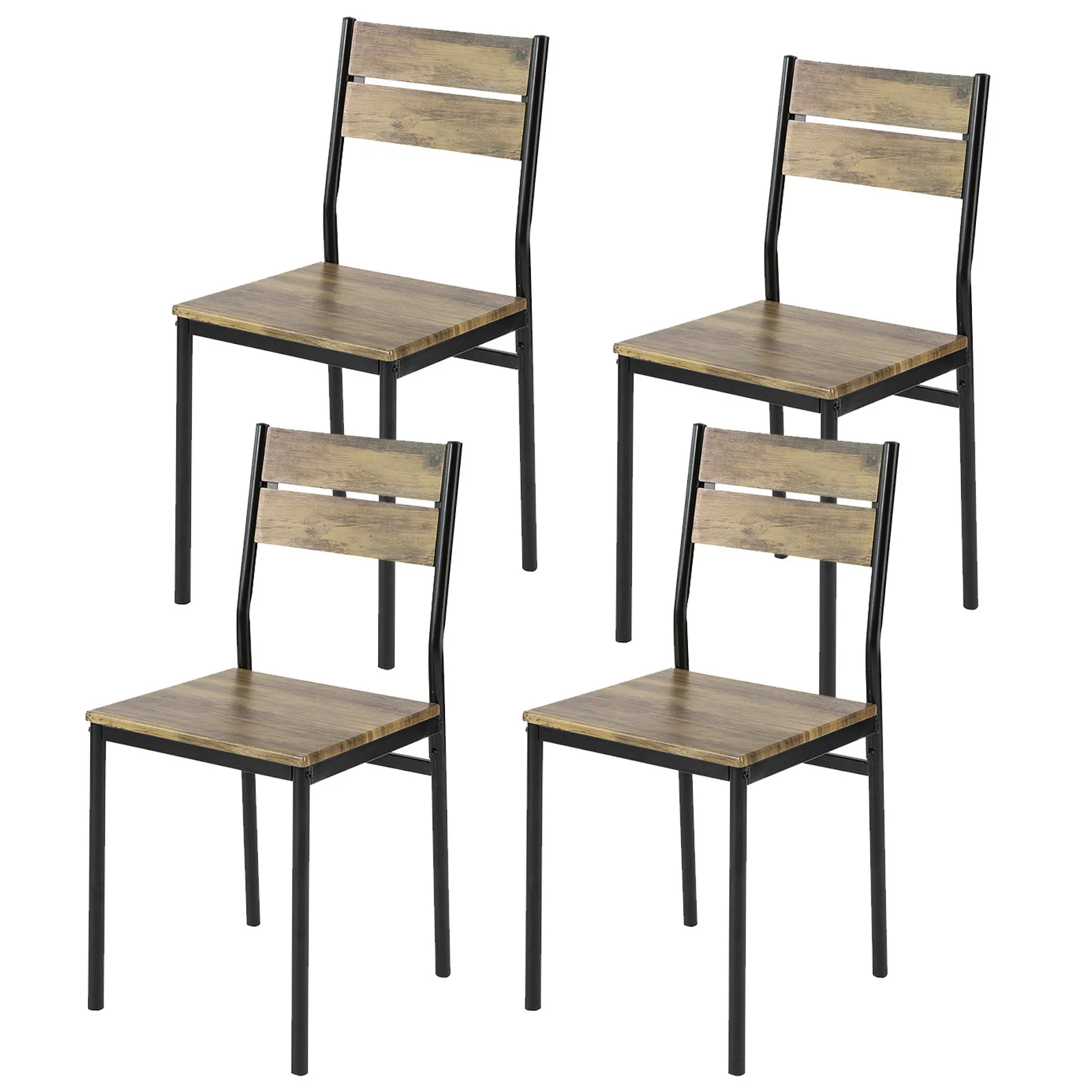 SoBuy FST72-Nx4 Zestaw 4 krzeseł do jadalni, stołków kuchennych, krzeseł do restauracji, stołków drewnianych z oparciem, 39x42x82cm