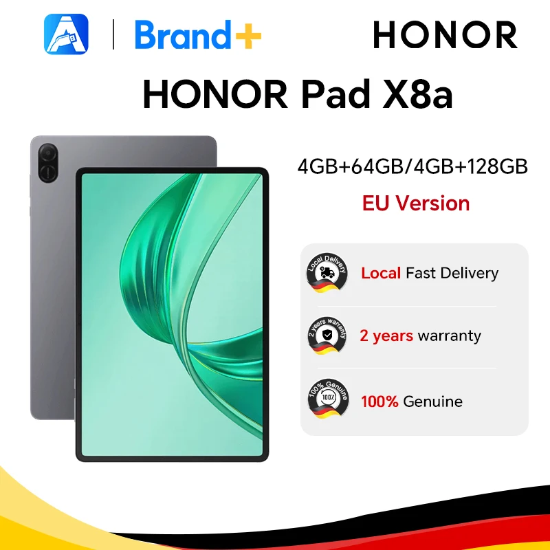 HONOR Pad X8a, wersja europejska, tablet z 11-calowym ekranem o wysokiej częstotliwości odświeżania i ochroną oczu, bateria 8300 mAh, tablet z systemem Android.