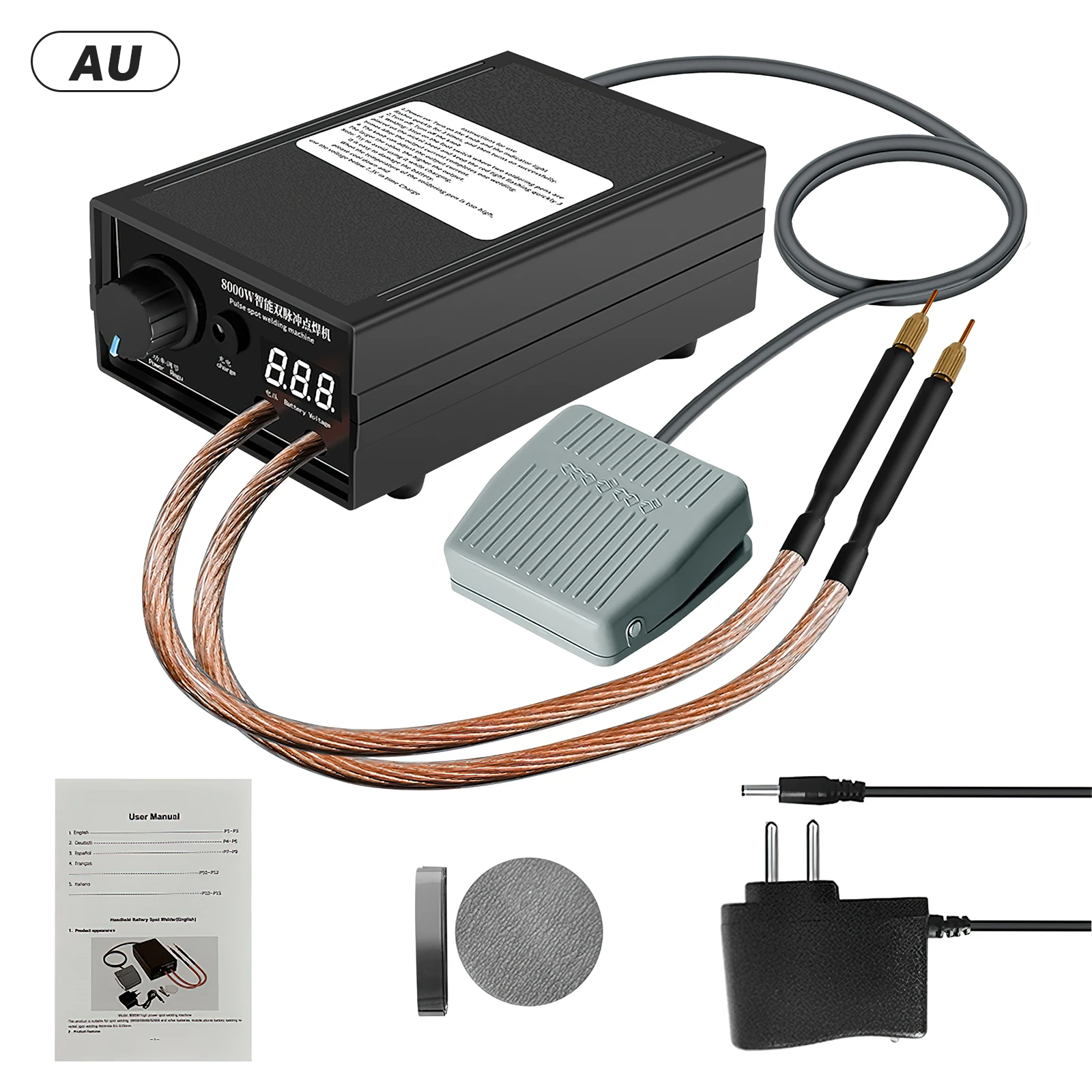 Zestaw mini spawarki punktowej OWJHE 8000W DIY Automat do spawania pakietów baterii 18650 Przenośna spawarka punktowa z pisakiem do spawania taśm niklowych 0,3 mm