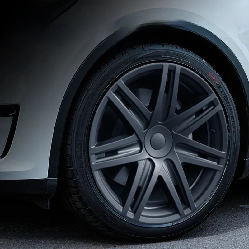 Zaprojektuj dla Tesla Model Y (2020-2024) 19-calowe kołpaki w stylu gwiazdy – pełne pokrycie kołpaków Akcesoria samochodowe Zestaw 4 sztuk