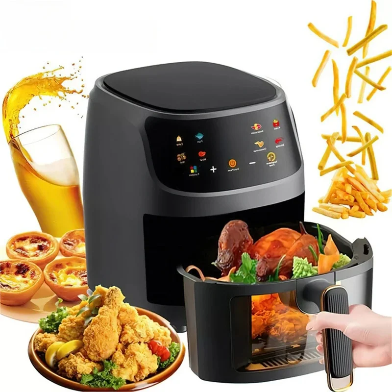 2400W 8L inteligentny wyświetlacz LCD o dużej pojemności beztłuszczowa frytownica bez frytkownicy do smażenia frytek i kurczaka z siatki