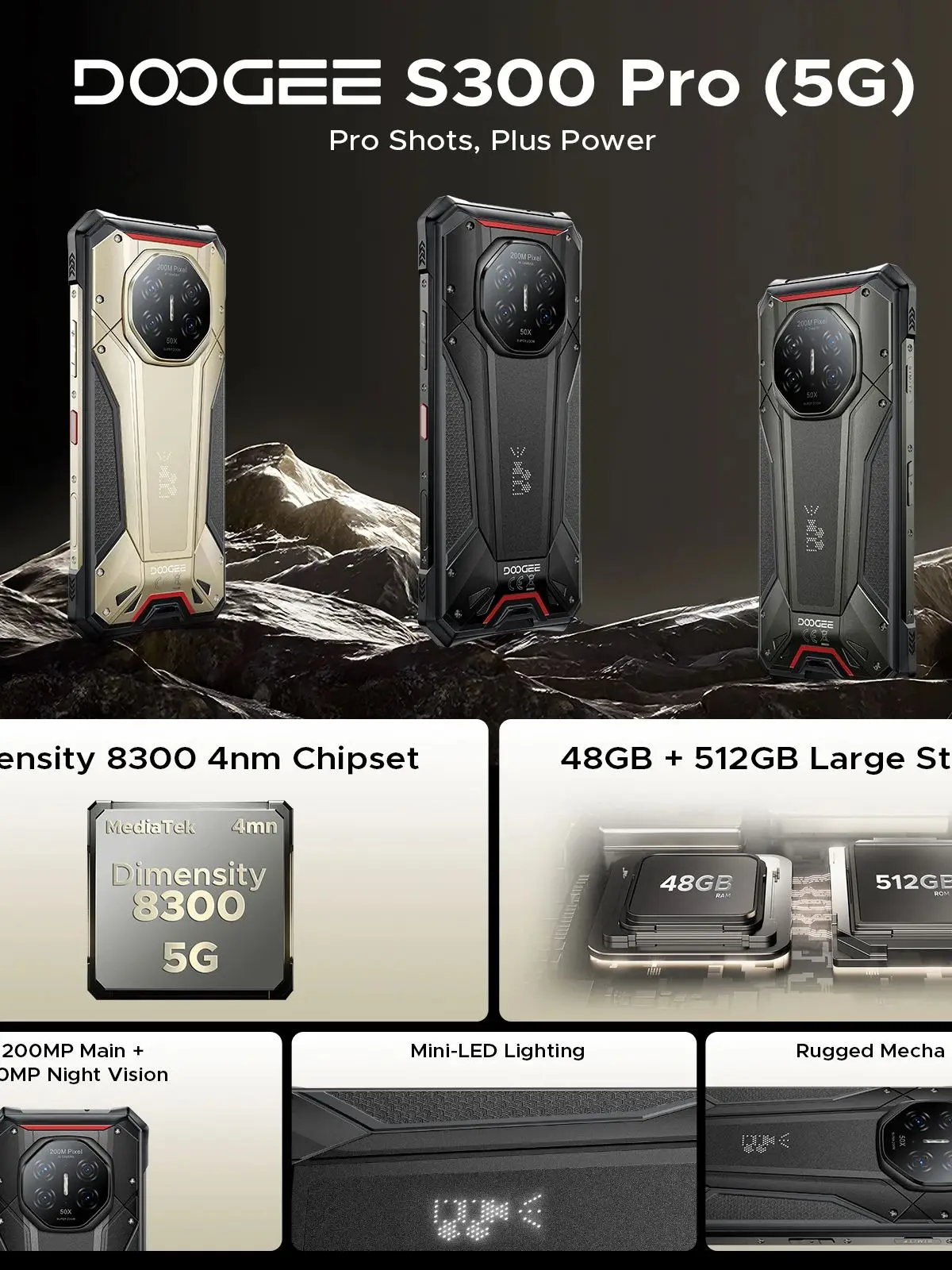 DOOGEE S300 Pro 5G Wytrzymały Telefon 6.78
