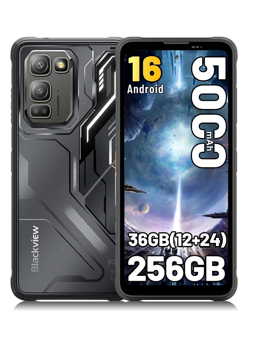 [Wysyłka z Polski] [Bez ładowarki UE] Wytrzymały Smartfon Blackview FORT 5, 36 GB (12+24) + 256 GB, Ekran 6.78