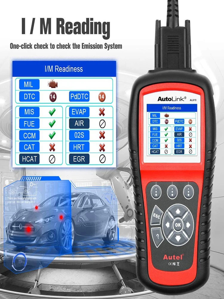 Autel AL619 ML619 OBD2 automatyczny skaner narzędzie diagnostyczne OBD 2 skaner diagnostyczny samochodu Automotivo Automotriz motoryzacyjny narzędzie do skanowania samochodu