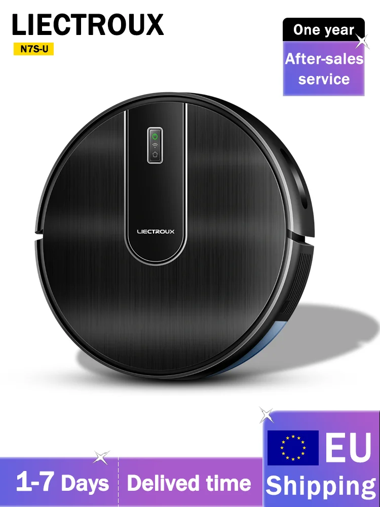 LIECTROUX N7S-U Robot odkurzający do budowli z silnikiem bezszczotkowym, inteligentny Mapp, 4000Pa, z Wi-Fi, do domu, odkurzacz i mop.