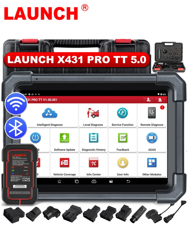 LAUNCH X431 PRO TT OBD2 Skaner Diagnostyczny Diagnostyka Wszystkich Systemów 38+ Funkcji Serwisowych CAN FD DOIP Kodowanie ECU Sterowanie Dwukierunkowe Autoauth FCA