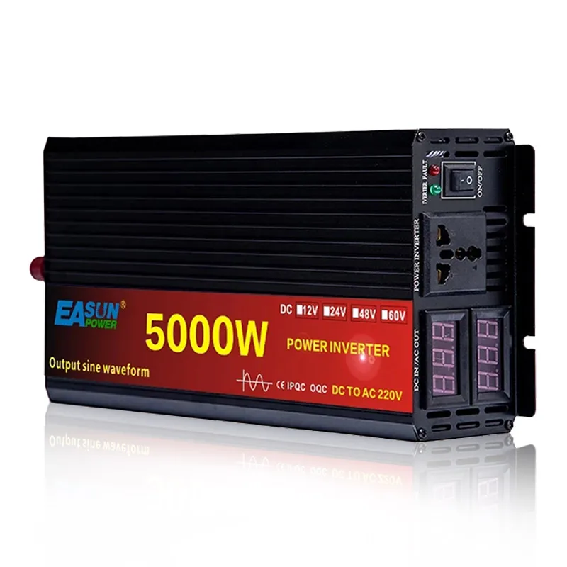Przetwornica Samochodowa 3000W 4000W 5000W Moc DC 12V 24V na AC 220V Czysta Falownica Sinusoidalna Inwerter Transformator Solar z LED