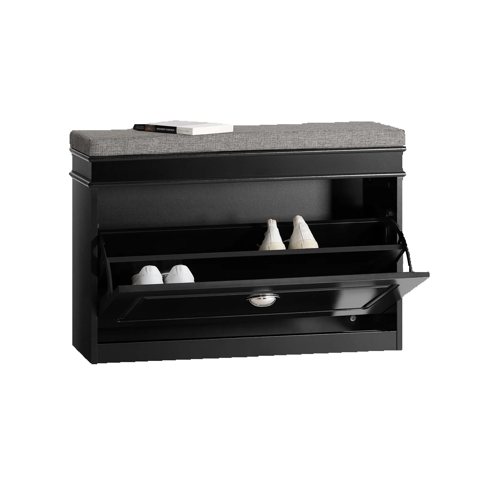 SoBuy FSR82-L Szafka na buty z klapą, ławka na buty z poduszką, komoda na buty, ławka BHT ok. 75x51x24cm