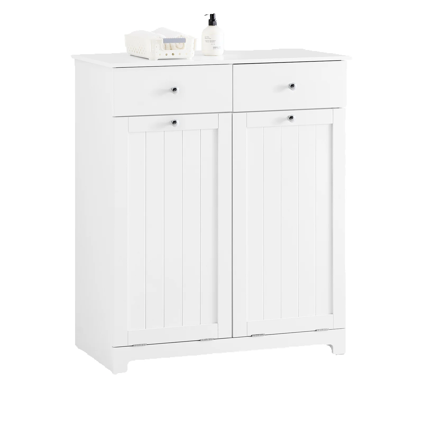 Szafka łazienkowa SoBuy BZR33-II z koszem na pranie i 2 szufladami, szafka na pranie do pralni, nowoczesna, MDF, 78x90x38cm