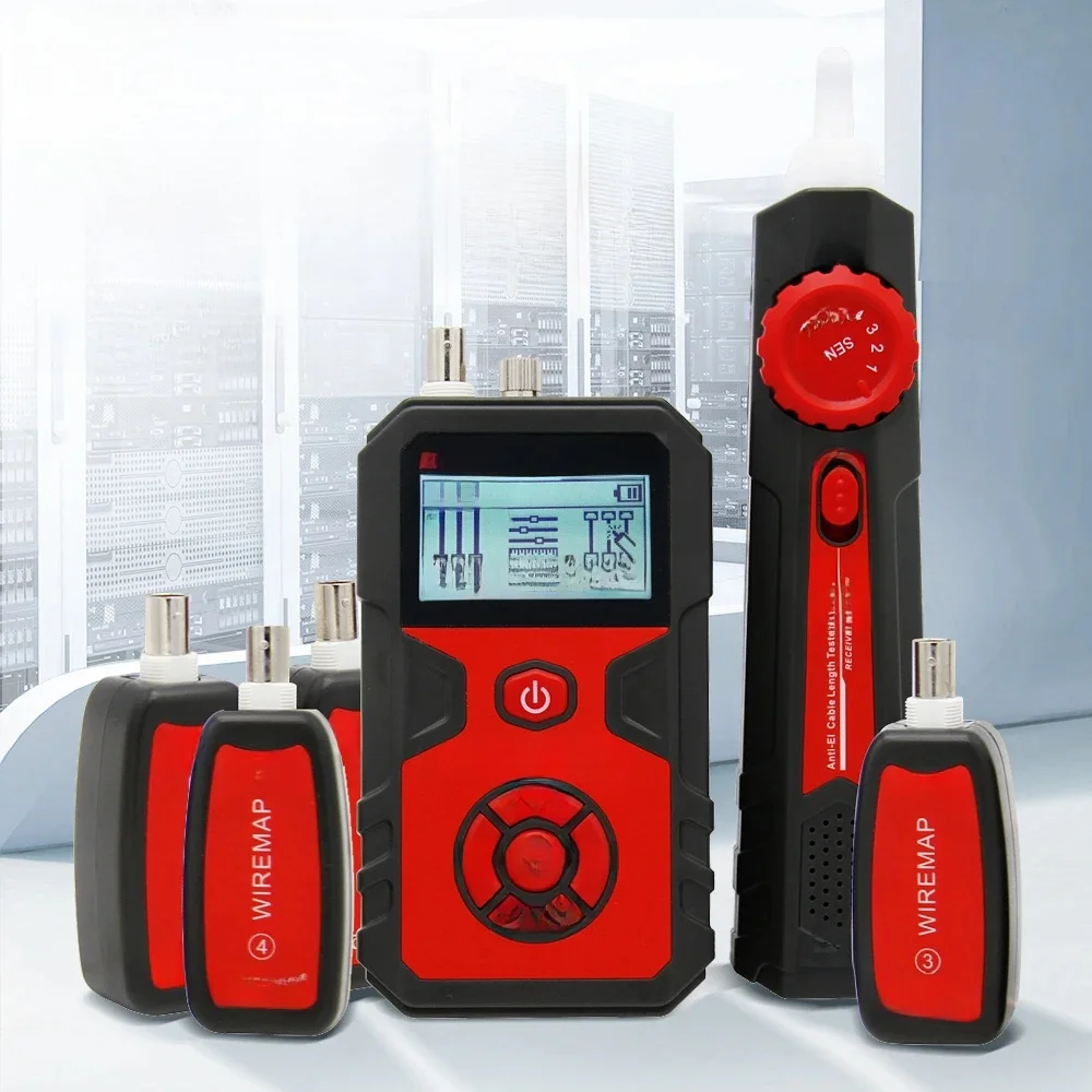 NOYAFA NF-858C Tester kabli sieciowych z funkcją VFL Cyfrowy lokalizator kabli LCD Wyszukiwarka linii sieci Lokalizator przewodów Kontroler PoE
