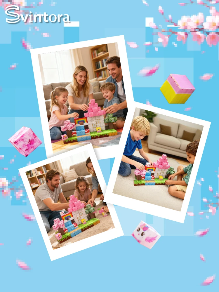 Magnetyczne Klocki Krajka Węglowa DIY Zabawki STEM Sensoryczne Montessori Kostki do Układania Edukacyjne Zabawki Sensoryczne do Konstrukcji Prezent Urodzinowy