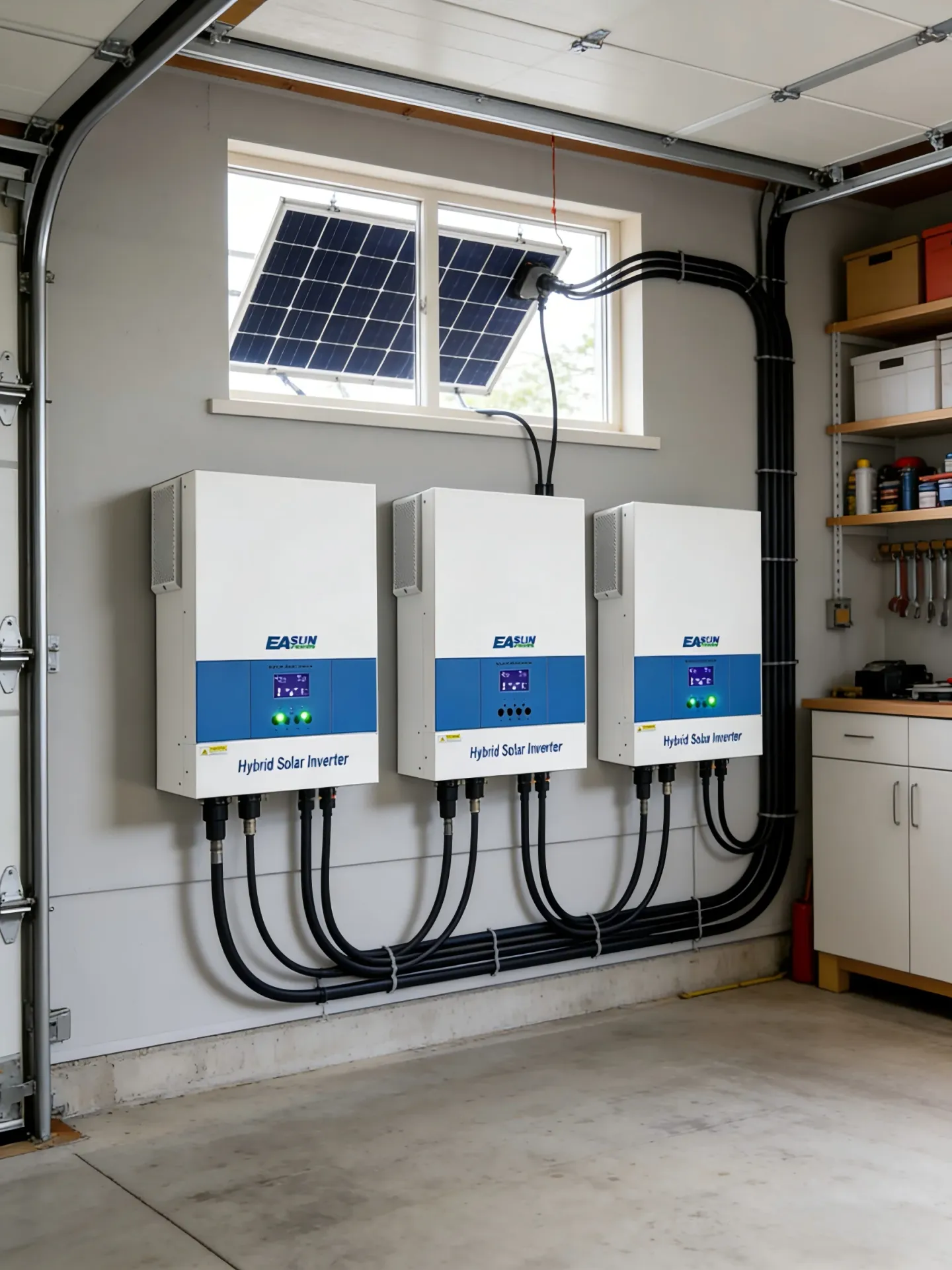 EASUN 19.5KW Hybrydowy Inwerter Solarny 48V 220V 120A MPPT Kontroler Ładowania Solarnego Inwerter Off Grid z WIFI RS485 Obsługa 3-fazowy