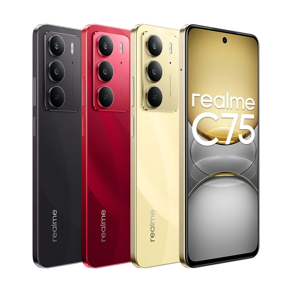 Smartfon realme C75 4G wersja europejska, chipset Helio G92 Max, bateria 5828mAh, wyświetlacz FHD 90Hz, aparat 50MP z AI, ładowanie 45W, NFC 8GB 256GB Gold