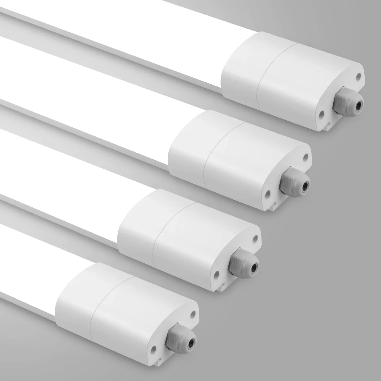 4 sztuki wodoodpornych lamp sufitowych LED, 20W/30W/36W/45W, IP66, 4000K, możliwość łączenia w szeregu, do piwnicy, garażu, salonu