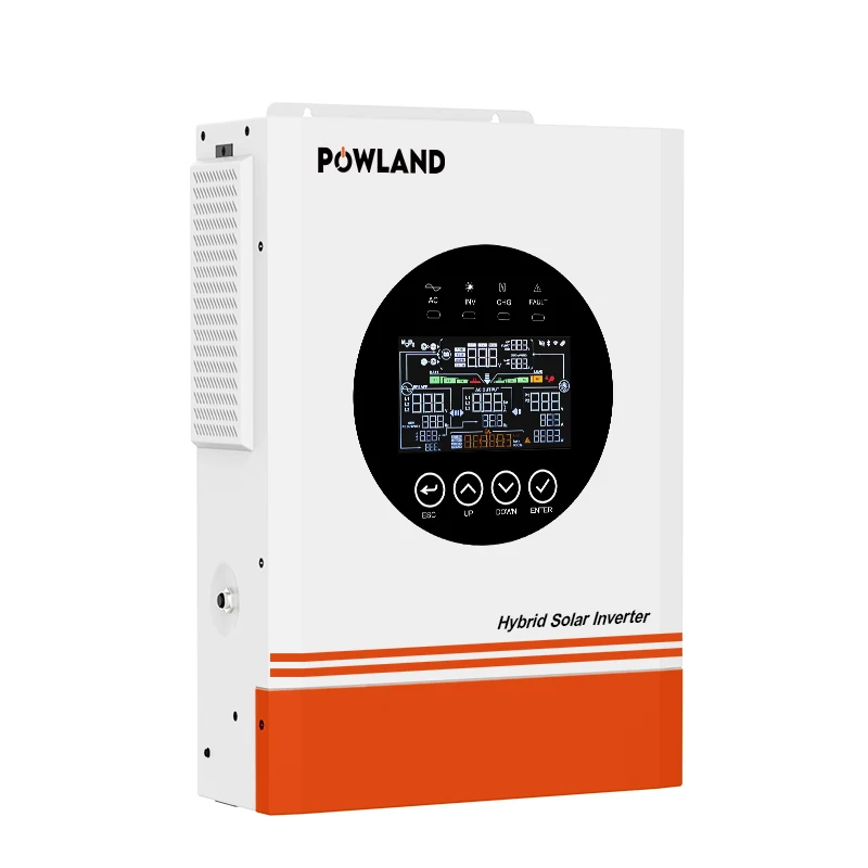 POWLAND 6.5KW Hybrydowy Inwerter Solarny 48V 230V Czysta Sinusoida MPPT 120A System Off-Grid Niezależność Energetyczna Bez Baterii Tryb Bez Baterii WIFI BMS