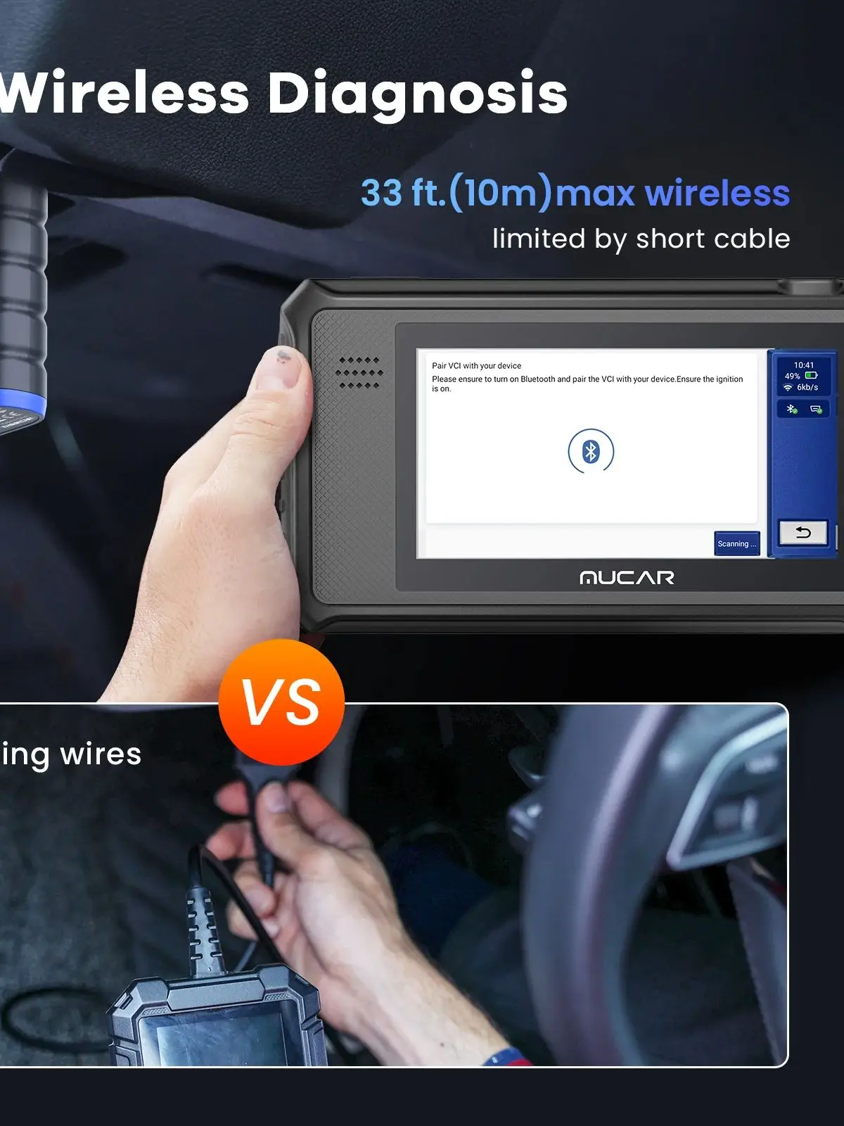 MUCAR VO6 OBD2 Narzędzie diagnostyczne skanera , skaner diagnostyczny wszystkich systemów samochodowych, ponad 28 usług, narzędzie do skanowania, dożywotnia bezpłatna aktualizacja