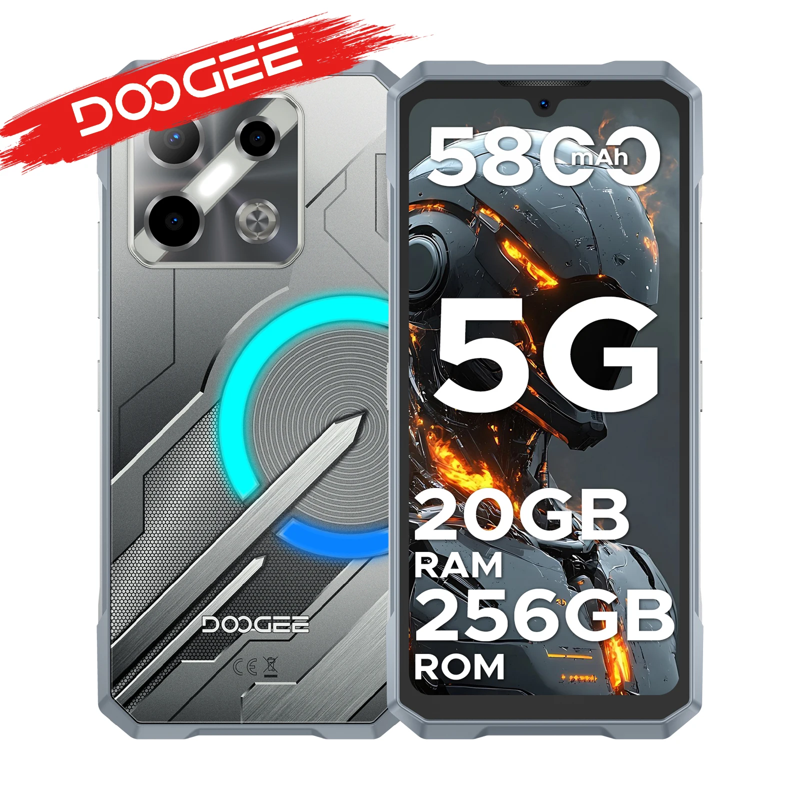 Wytrzymały telefon DOOGEE Blade GT Play 5G 20 GB RAM (8 12) ROM Efekt świetlny Go, kamera LED, IA, Dimensity 7025
