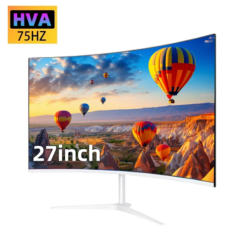 27-calowy zakrzywiony monitor 75 Hz 2 ms Komputer stacjonarny Lcd FHD Wyświetlacz komputerowy do gier Ekran panelu IPS Wyświetlacz LED 1080P do komputera stacjonarnego Curved Whtie