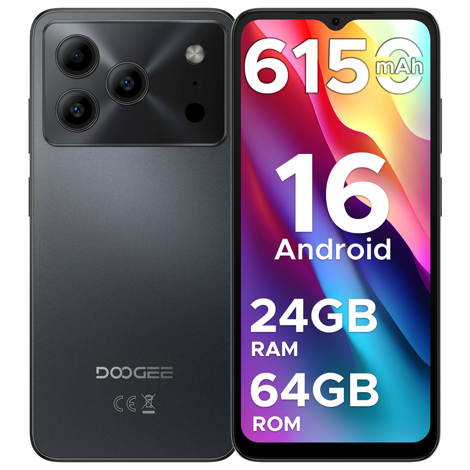 Smartfon DOOGEE Note 56 Android 16, duża bateria 6150mAh, wyświetlacz 6.56