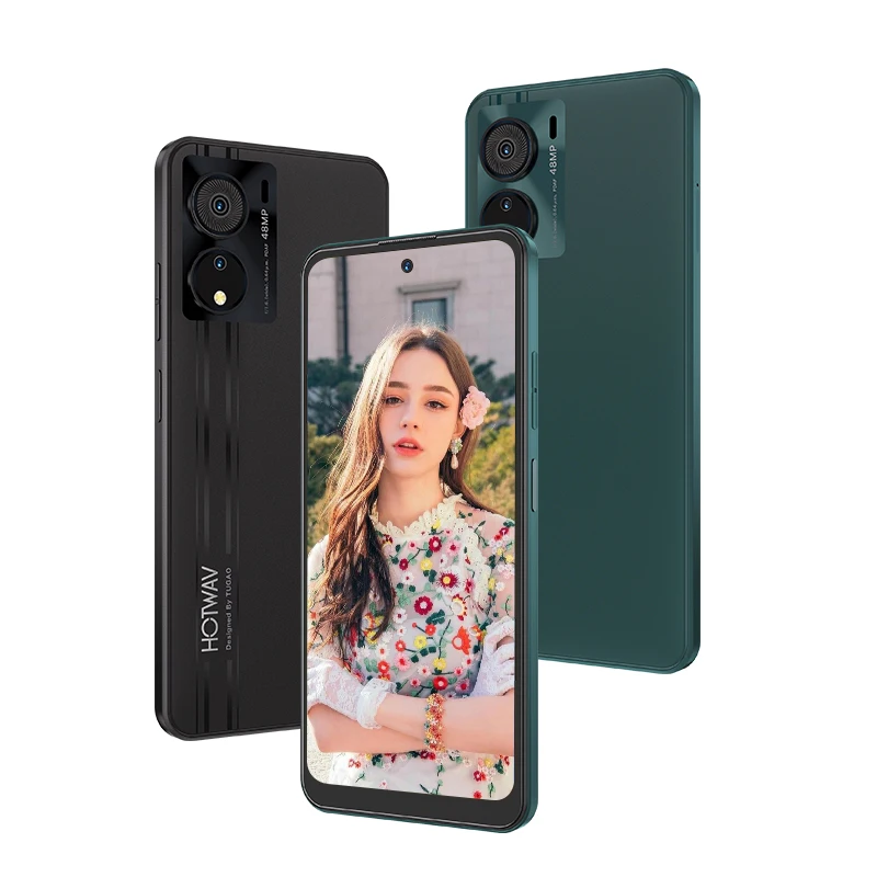 HOTWAV Note 12 EF Ultra-cienki smartfon 6,8-calowy duży wyświetlacz Android 14 5160mAh telefon komórkowy 4GB+128GB Octa-Core 48MP telefon komórkowy