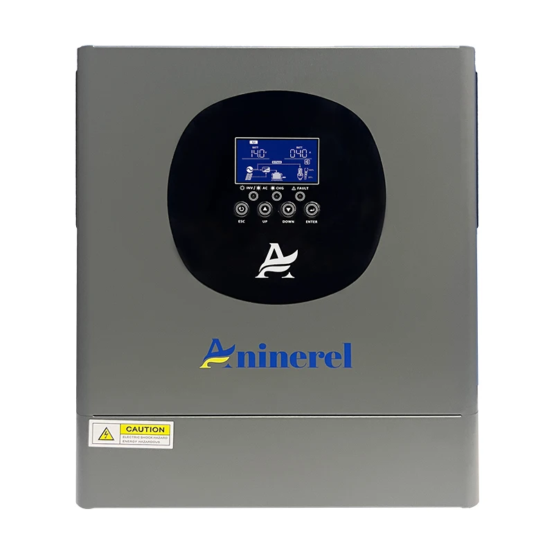 Aninerel 2kW 4.2kW 6.2kW 12V 24V 48V Hybrydowy Inwerter Solarny Podwójne Wyjście Kolorowy Wyświetlacz LCD MPPT 60A 100A 120A PV 160VDC 500VDC
