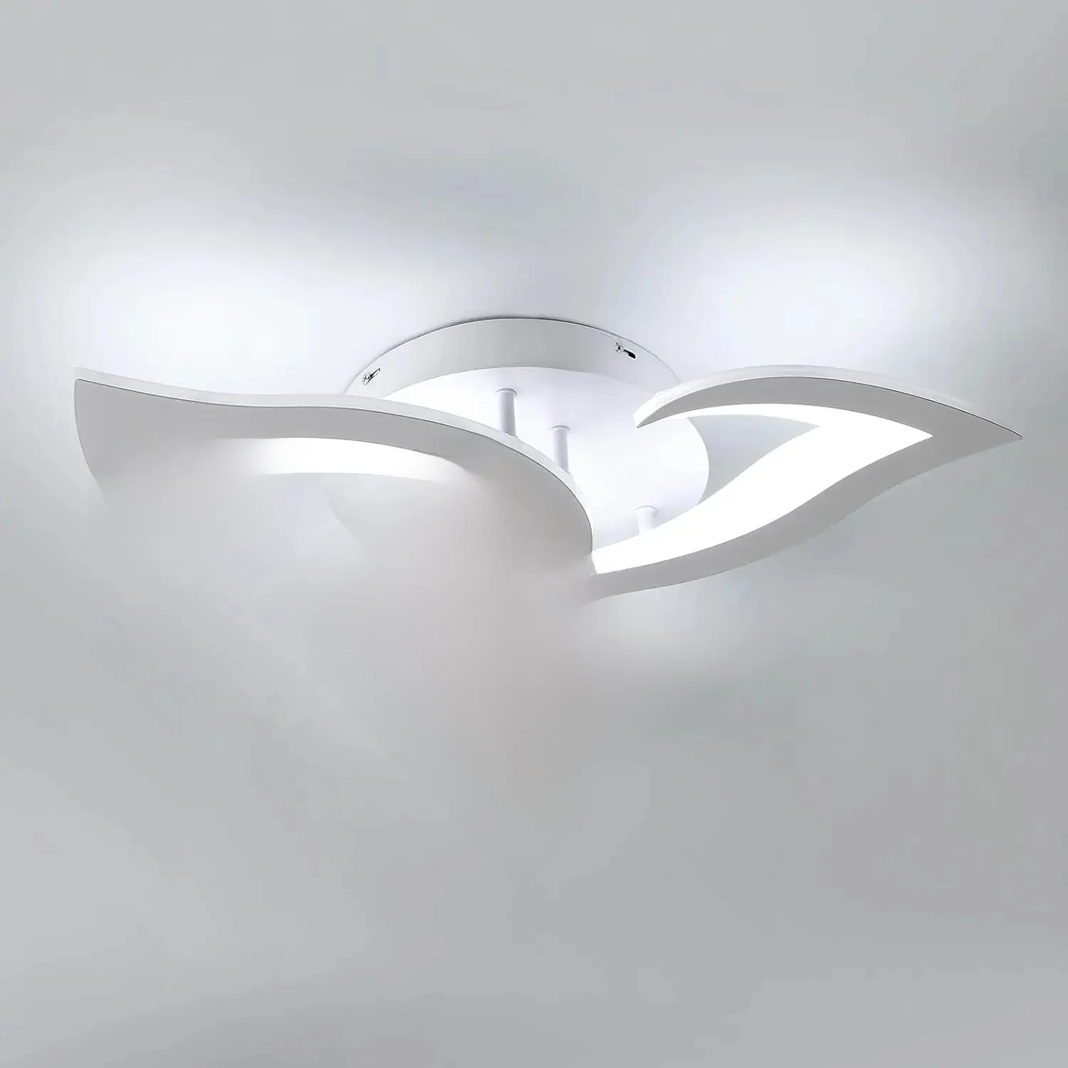 Nowoczesna lampa sufitowa LED, kreatywna lampa sufitowa 36W z motywem płatków, 6500K chłodna biała akrylowa lampa sufitowa do sypialni