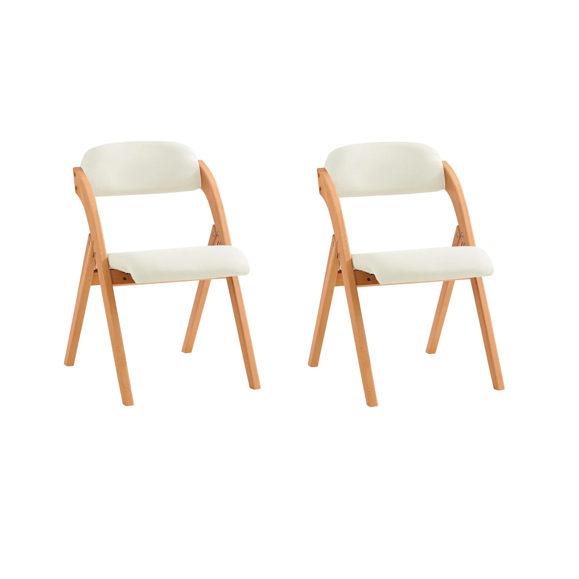 Krzesła składane SoBuy FST92x2, drewniane, tapicerowane, zestaw 2 sztuk, ergonomiczne, składane i oszczędzające miejsce, gotowe do montażu, 47,5x77x59 cm
