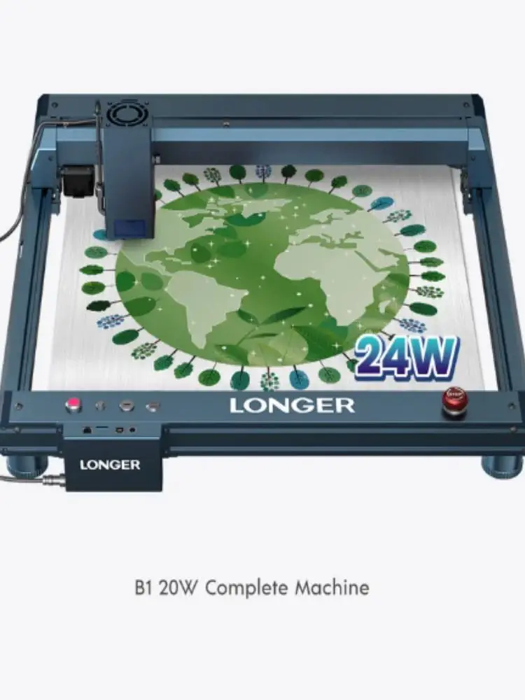 Laserowa maszyna grawerująca i tnąca LONGER Laser B1 20W z automatyczną pomocniczą siłą powietrza, sterowaniem przez WiFi, obsługą powierzchni roboczych 450x440mm, szybką grawerką i technologią lasera