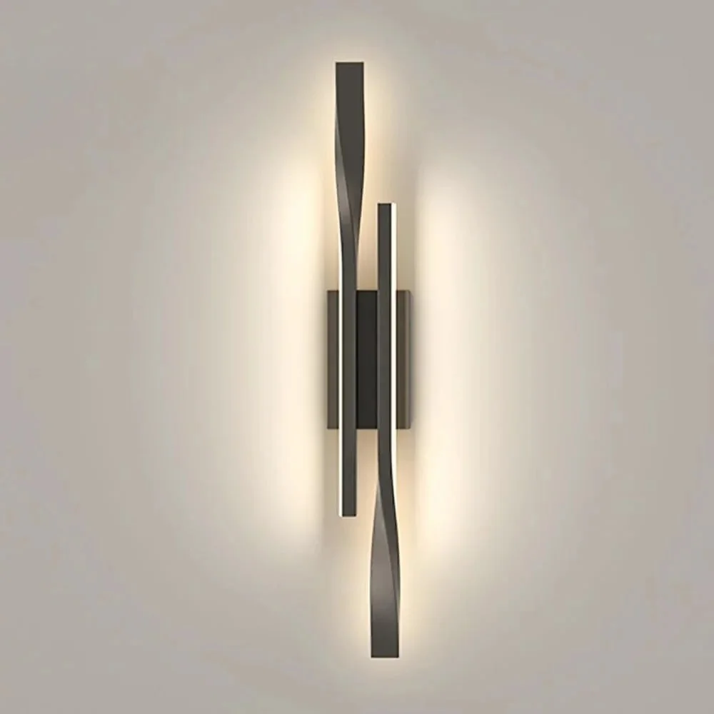 16W minimalistyczny design nowoczesna kinkiet, wewnętrzna lampa ścienna LED czarna linia kinkiet LED do sypialni, jadalni, przedpokoju